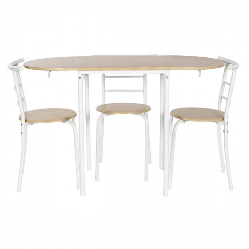 Стол и 4 стула DKD Home Decor Белый Натуральный Металл Деревянный MDF 121 x 55 x 78 cm image 5