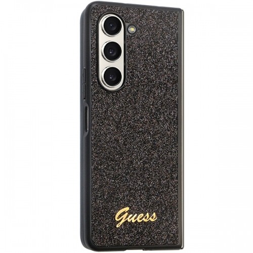 Guess GUHCZFD5HGGSHK F946 Z Fold5 czarny|black hardcase Glitter Script image 5