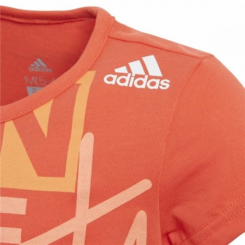 Детский Футболка с коротким рукавом Adidas Graphic Tee Оранжевый image 5