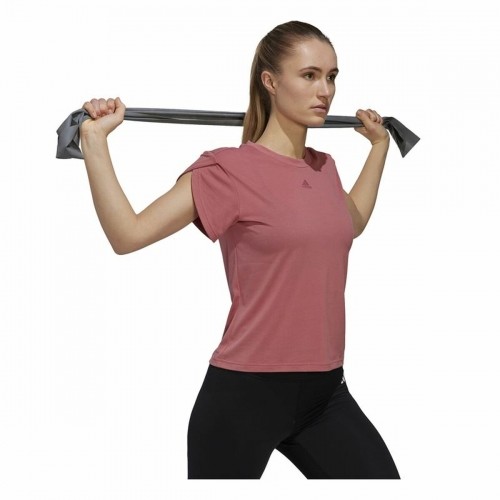 Sieviešu Krekls ar Īsām Piedurknēm Adidas trainning Floral  Tumši rozā image 5