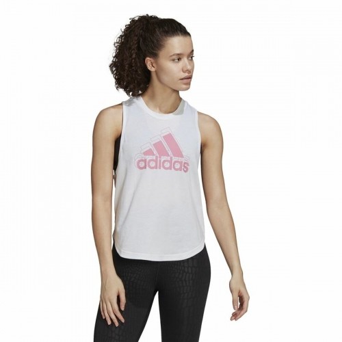 Sieviešu Īsroku T-krekls Adidas AEROREADY Racerback  Balts image 5