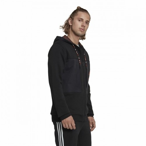 Vīriešu Sporta Krekls ar Kapuci Adidas Essentials BrandLove Melns image 5