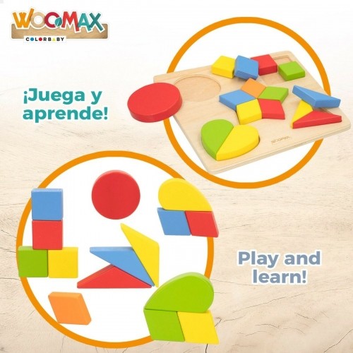 Child's Wooden Puzzle Woomax Shapes + 12 Months 16 Pieces (6 Units) image 5