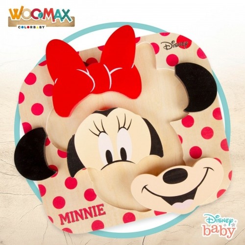 Child's Wooden Puzzle Disney Minnie Mouse + 12 Months 6 Pieces (12 Units) image 5
