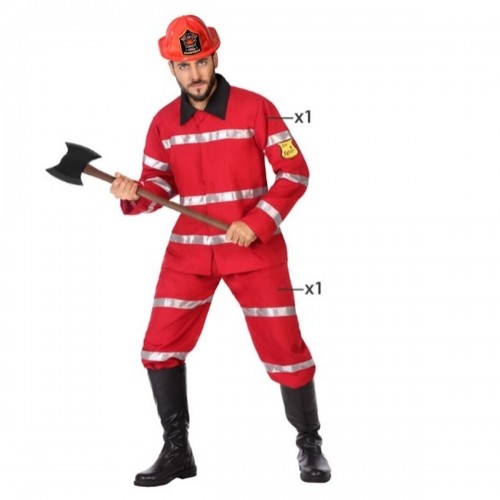 Costume for Adults Red Fireman (2 Pieces) image 5