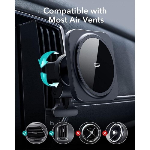 ESR HALOLOCK MAGSAFE MAGNETIC CAR MOUNT SET BLACK image 5