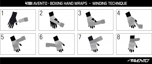 Boxing hand wraps AVENTO 41BI 2,5m Black image 5