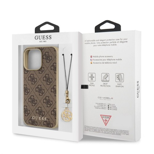 Guess 4G Charms Case for iPhone 13 Pro Brown image 5