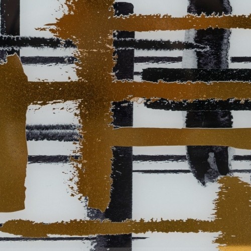 Bigbuy Home Uzkodu paplāte Balts Melns Bronza PVC Stikls Abstrakts 45 x 31 x 4,2 cm (2 gb.) image 5