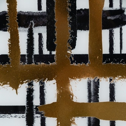 Bigbuy Home Uzkodu paplāte Balts Melns Bronza PVC Stikls Abstrakts 42 x 42 x 4,2 cm (2 gb.) image 5