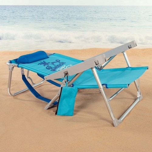 Beach Chair Aktive Foldable Blue 53 x 80 x 58 cm (2 Units) image 5
