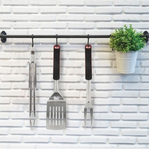 Barbecue Utensils Set Aktive 3 Pieces Barbecue Stainless steel 9 x 41 x 5 cm (4 Units) image 5