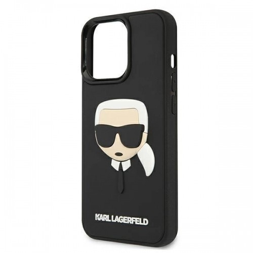 Apple Karl Lagerfeld KLHCP13LKH3DBK iPhone 13 Pro | 13 6,1" czarny|black hardcase 3D Rubber Karl`s Head image 5