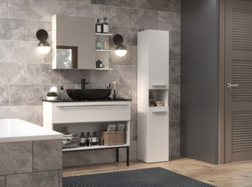 Top E Shop Bathroom cabinet NEL I 31x30x174 cm, matt white image 5