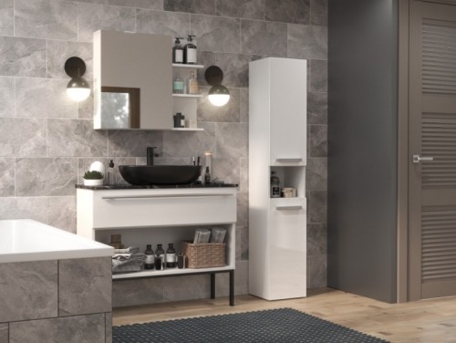 Top E Shop Bathroom cabinet NEL III 31x30x174 cm, white, glossy image 5