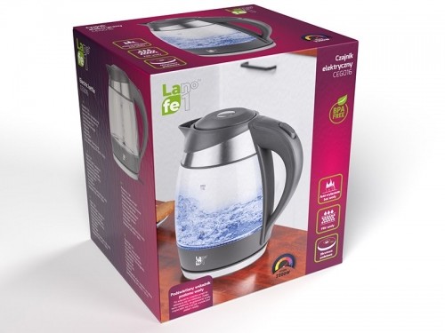 LAFE CEG016 electric kettle 1.7 L 2200 W Grey, Transparent image 5