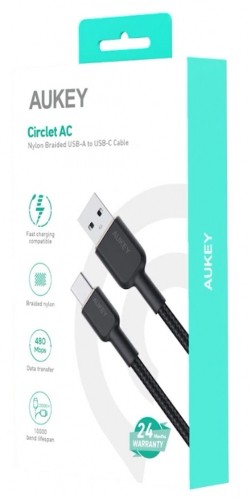 AUKEY CB-NAC2 USB-C Type-C Power Delivery PD 60W 3A 1.8m Nylon Black image 5