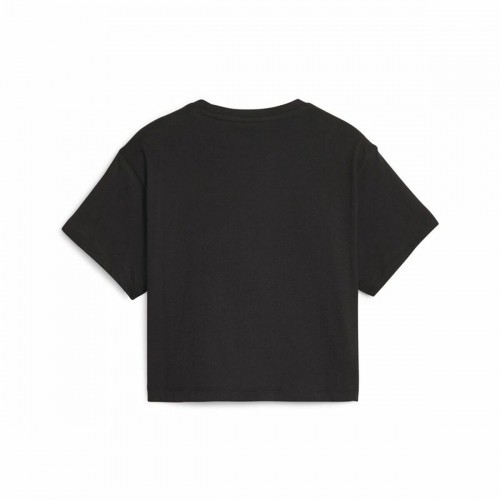 Child's Short Sleeve T-Shirt Puma Girls Logo Cropped Black image 5