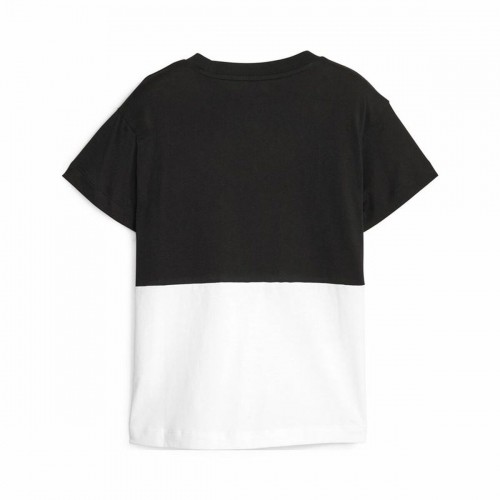 Child's Short Sleeve T-Shirt Puma Power Colorblock White Black image 5