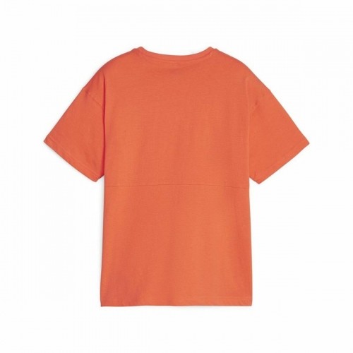 Child's Short Sleeve T-Shirt Puma Power Colorblock Dark Orange image 5