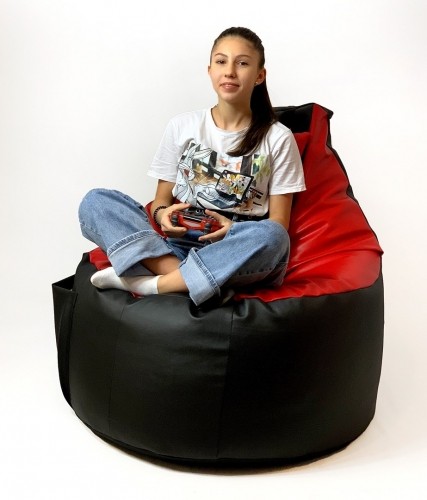 Go Gift Player sack Sako pouffe black-red XXL 130 x 90 cm image 5