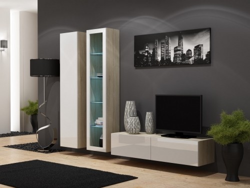 Cama Meble Cama Full cabinet VIGO '180' 180/40/30 sonoma/white gloss image 5