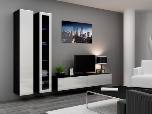 Cama Meble Cama Full cabinet VIGO '180' 180/40/30 white/black gloss image 5