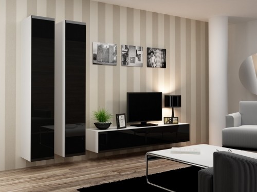 Cama Meble Cama Full cabinet VIGO '180' 180/40/30 white/black gloss image 5