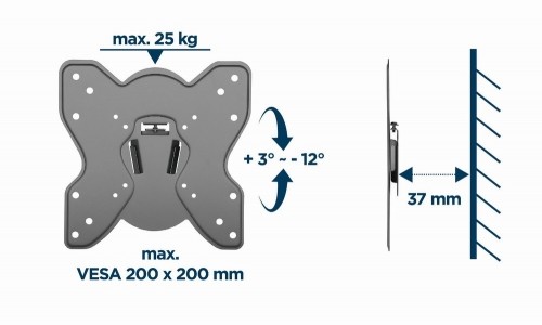 Gembird WM-42T-03 TV wall mount (tilt), 23”-42”, up to 25kg image 5