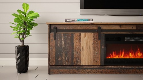 Cama Meble RTV GRANERO + fireplace cabinet 200x56.7x35 old wood image 5