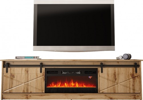 Cama Meble RTV GRANERO + fireplace cabinet 200x56.7x35 oak wotan image 5