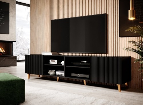 Cama Meble Cama RTV cabinet PAFOS 200x42x52 Black matt image 5