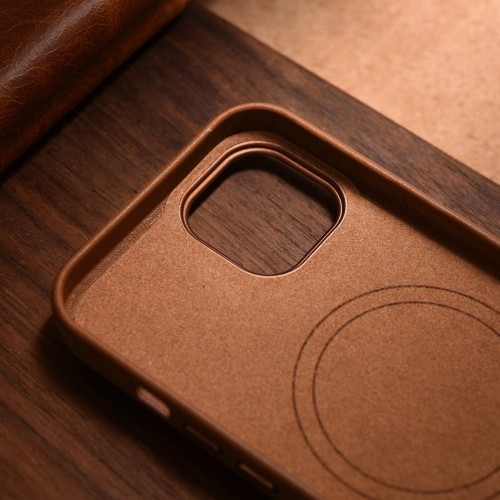 iCarer Case Leather Case Cover for iPhone 14 Plus Brown (MagSafe Compatible) image 5