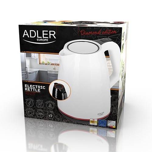 Adler AD 1277 W electric kettle 1.7 L 2200 W White image 5