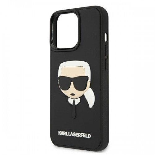 Karl Lagerfeld KLHCP13XKH3DBK iPhone 13 Pro Max 6,7" czarny|black hardcase 3D Rubber Karl`s Head image 5