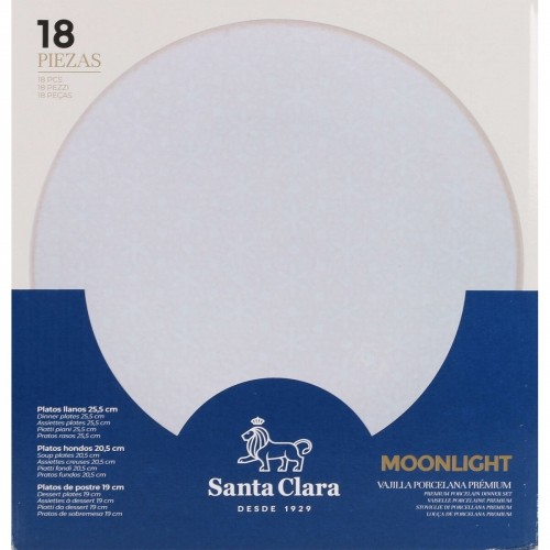 Pusdienas Aprīkojuma Komplekts Santa Clara Moonlight 18 Daudzums Porcelāns (2 gb.) image 5