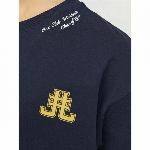 Child's Short Sleeve T-Shirt Jack & Jones Jorcole Back Print Navy Blue image 5