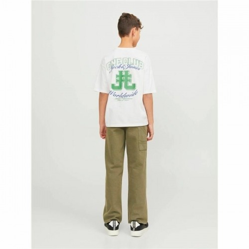 Child's Short Sleeve T-Shirt Jack & Jones Jorcole Back Print White Green image 5