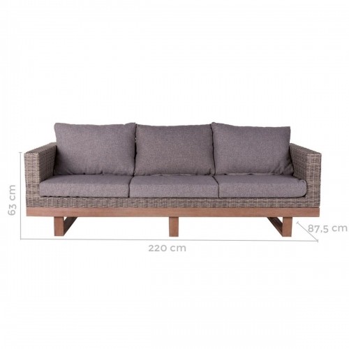 Garden sofa Patsy Grey Aluminium Rattan Acacia 220 x 89 x 64,50 cm image 5