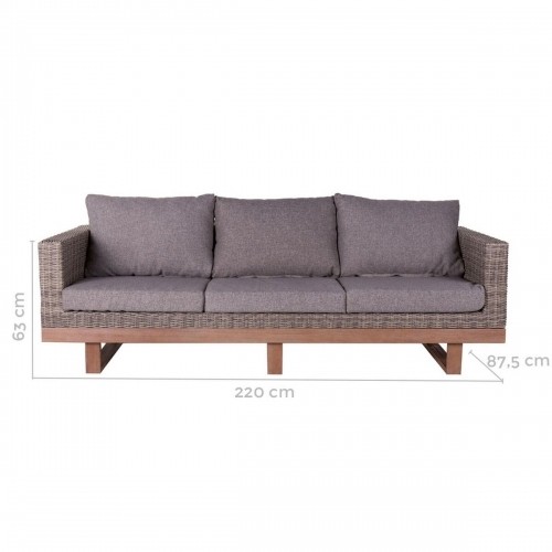 Bigbuy Home Садовый диван Patsy Серый Алюминий ротанг древесина акации 220 x 89 x 64,50 cm image 5