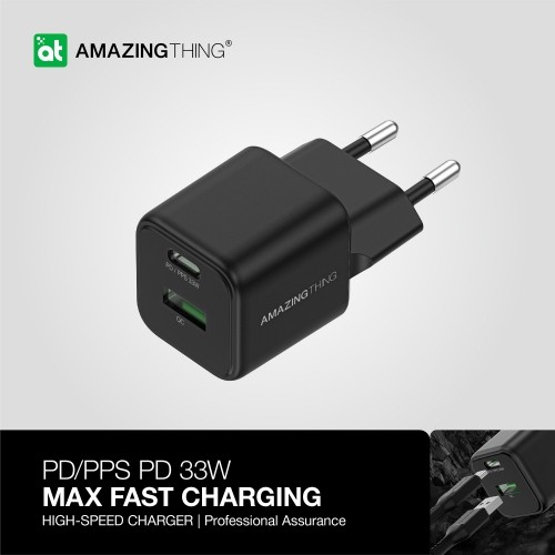 OEM Amazing Thing Wall charger Explorer Pro EUEP33W - USB + Type C - PD 33W 3A black image 5