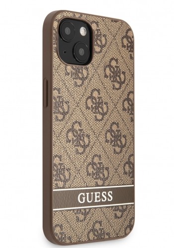 Guess PU 4G Stripe Case for iPhone 13 Brown image 5