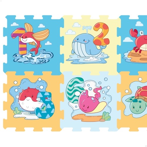 Color Baby Paklājiņš puzle Jūras dzīvnieki un cipari, 8 dab. (30 x 30 cm) Eva gumija, +10 mēn. CB47157 image 5