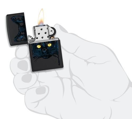 Zippo Lighter 48491 Black Cat Design image 5