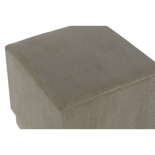 Footrest DKD Home Decor Brown Polyester MDF Wood 40 x 40 x 40 cm image 5