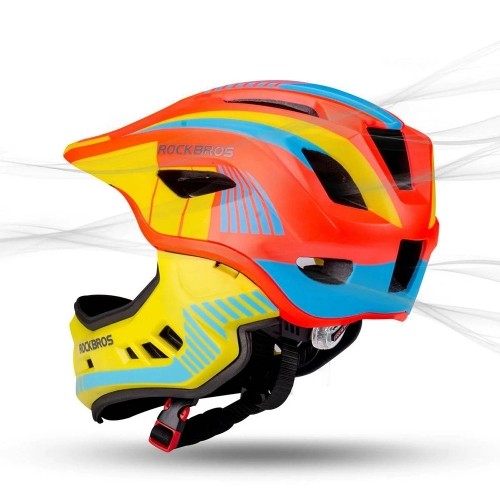 Children's bicycle helmet with detachable visor Rockbros TT-32SOYB-M size M - yellow-orange image 5