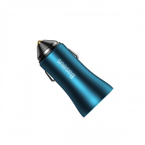 Baseus Golden Contactor Max car charger, 2x USB, 60W (blue) image 5