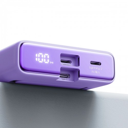 Powerbank Joyroom JR-PBM01 magnetic 10000mAh 20W with stand + Lightning cable - USB-C - purple image 5