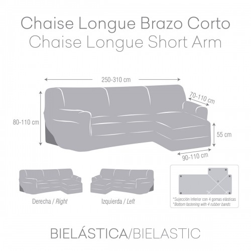 Right short arm chaise longue cover Eysa BRONX Mustard 110 x 110 x 310 cm image 5