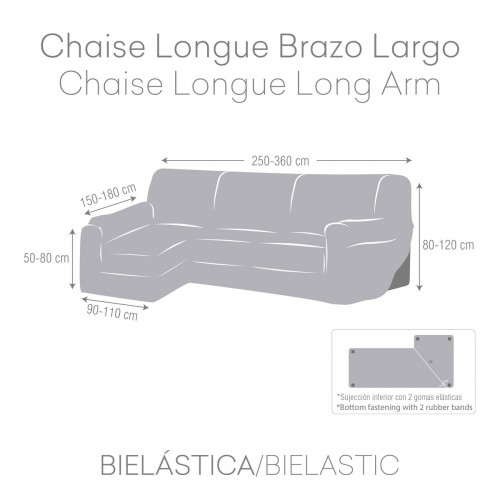 Left long arm chaise longue cover Eysa JAZ Brown 180 x 120 x 360 cm image 5